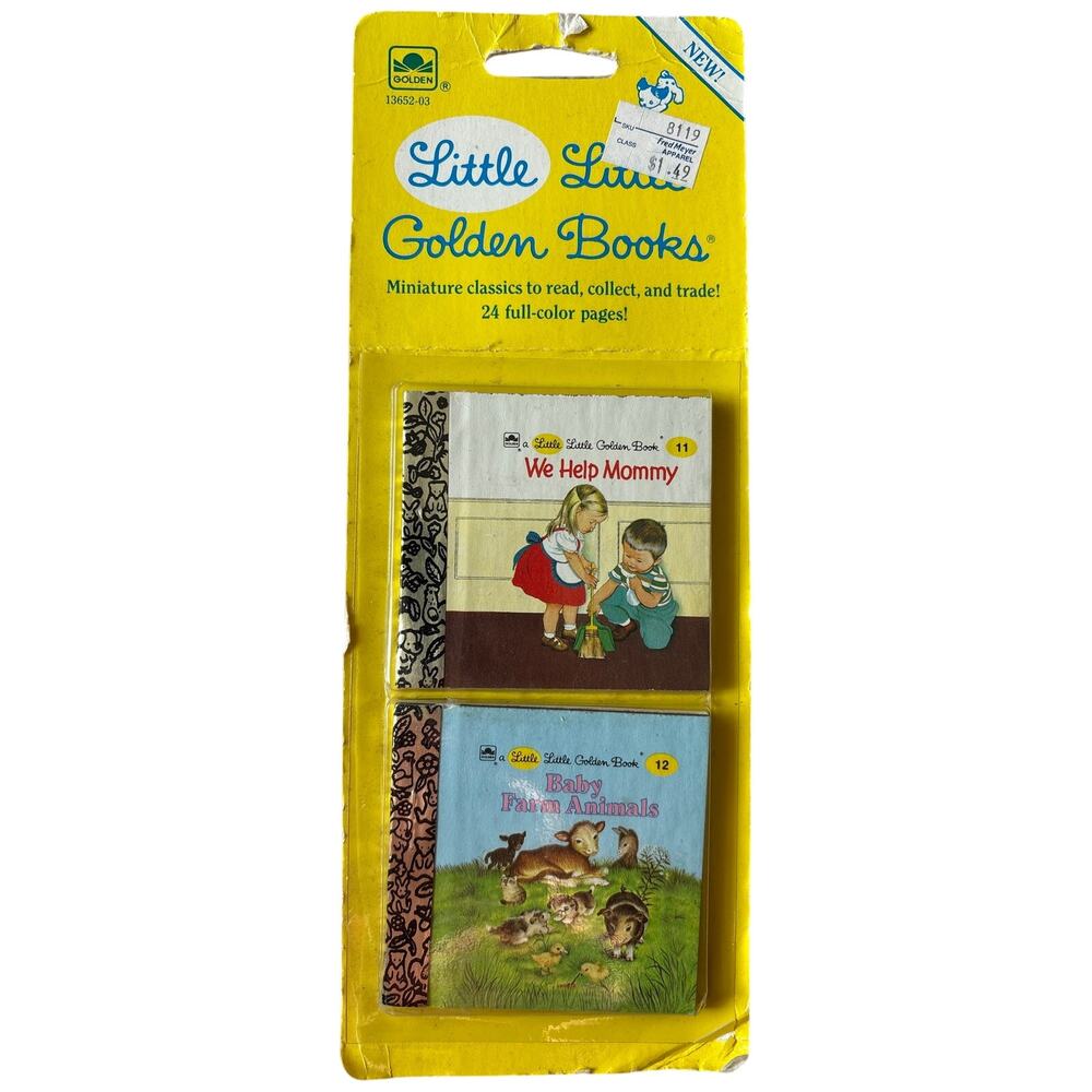Vtg Little Little Golden Books 11&12 We help Mommy Baby Farm Animals 1992 sealed
